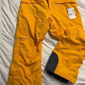 Marmot Vibrant Yellow Snow Pants with black Accents